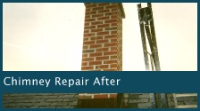 chimney repair after brown brick chimey