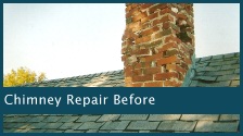 chimney repair before brown brick chimney
